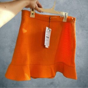 ZARA Orange Knit Skirt